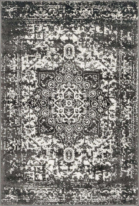 Dark Gray 4' 1 x 6' 1 Richmond Rectangle Area Rug Vintage Distressed Look Traditional Design Carpet for Unique Home Interior Design for Sale at Rug Engine