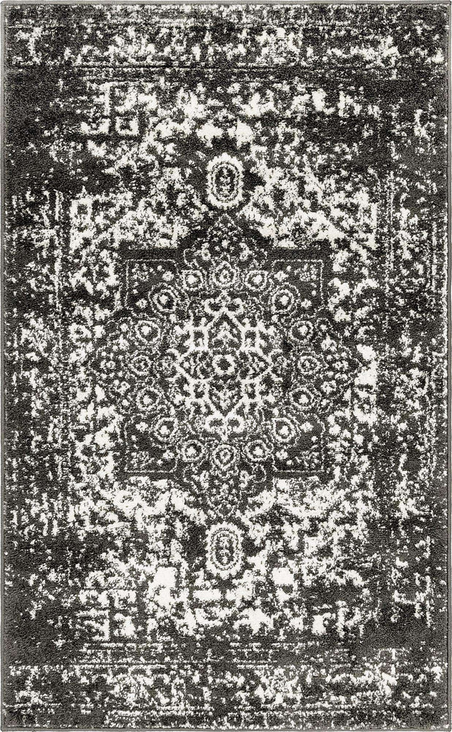 Dark Gray 3' 1 x 5' 3 Richmond Rectangle Area Rug Vintage Distressed Look Traditional Design Carpet for Unique Home Interior Design for Sale at Rug Engine