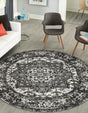 Dark Gray 7' 10 x 7' 10 Richmond Round Area Rug Vintage Distressed Look Traditional Design Carpet for Unique Home Interior Design for Sale at Rug Engine
