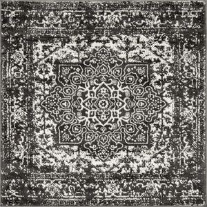 Dark Gray 5' 3 x 5' 3 Richmond Square Area Rug Vintage Distressed Look Traditional Design Carpet for Unique Home Interior Design for Sale at Rug Engine