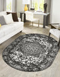 Dark Gray 5' 3 x 8' Richmond Oval Area Rug Vintage Distressed Look Traditional Design Carpet for Unique Home Interior Design for Sale at Rug Engine
