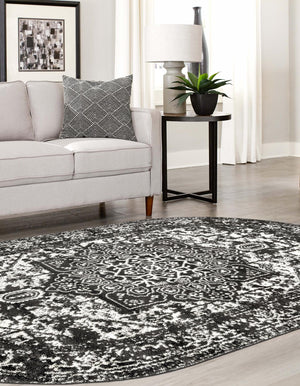 Dark Gray 5' 3 x 8' Richmond Oval Area Rug Vintage Distressed Look Traditional Design Carpet for Unique Home Interior Design for Sale at Rug Engine