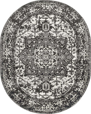 Dark Gray 7' 10 x 10' Richmond Oval Area Rug Vintage Distressed Look Traditional Design Carpet for Unique Home Interior Design for Sale at Rug Engine
