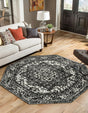 Dark Gray 7' 10 x 7' 10 Richmond Octagon Area Rug Vintage Distressed Look Traditional Design Carpet for Unique Home Interior Design for Sale at Rug Engine