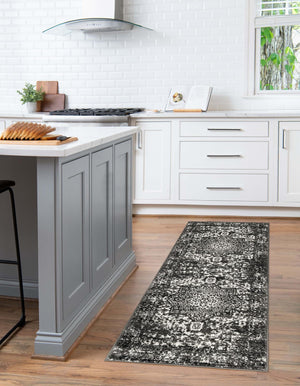 Dark Gray 2' x 6' 1 Richmond Runner Area Rug Vintage Distressed Look Traditional Design Carpet for Unique Home Interior Design for Sale at Rug Engine