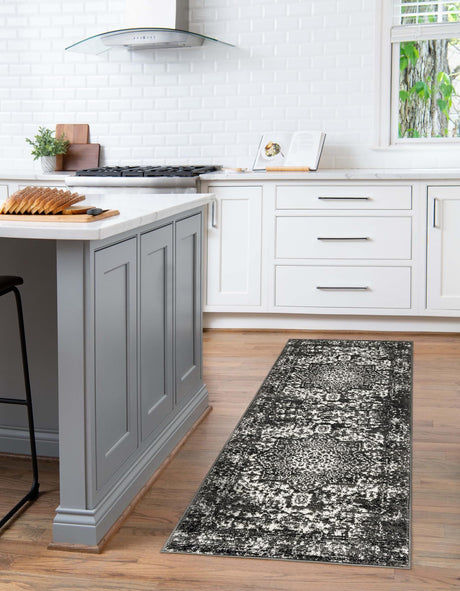 Dark Gray 2' 7 x 12' Richmond Runner Area Rug Vintage Distressed Look Traditional Design Carpet for Unique Home Interior Design for Sale at Rug Engine