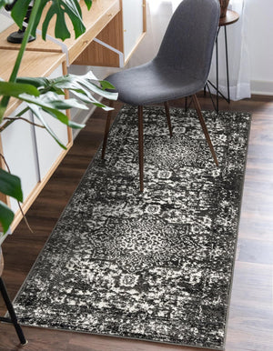 Dark Gray 2' x 6' 1 Richmond Runner Area Rug Vintage Distressed Look Traditional Design Carpet for Unique Home Interior Design for Sale at Rug Engine