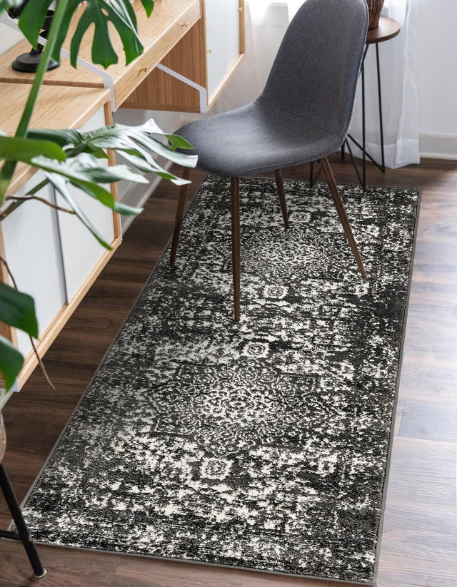 Dark Gray 2' x 6' 1 Richmond Runner Area Rug Vintage Distressed Look Traditional Design Carpet for Unique Home Interior Design for Sale at Rug Engine