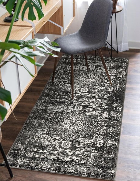 Dark Gray 2' 7 x 12' Richmond Runner Area Rug Vintage Distressed Look Traditional Design Carpet for Unique Home Interior Design for Sale at Rug Engine