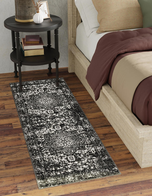 Dark Gray 2' x 8' Richmond Runner Area Rug Vintage Distressed Look Traditional Design Carpet for Unique Home Interior Design for Sale at Rug Engine