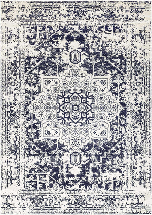 Blue 10' x 14' 1 Richmond Rectangle Area Rug Vintage Distressed Look Traditional Design Carpet for Unique Home Interior Design for Sale at Rug Engine