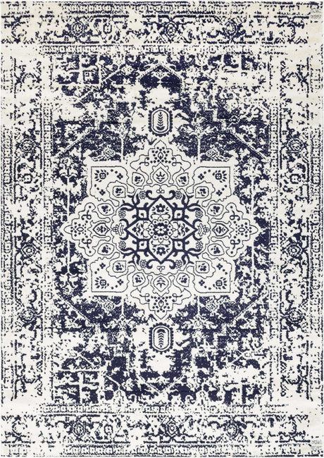Blue 10' x 14' 1 Richmond Rectangle Area Rug Vintage Distressed Look Traditional Design Carpet for Unique Home Interior Design for Sale at Rug Engine
