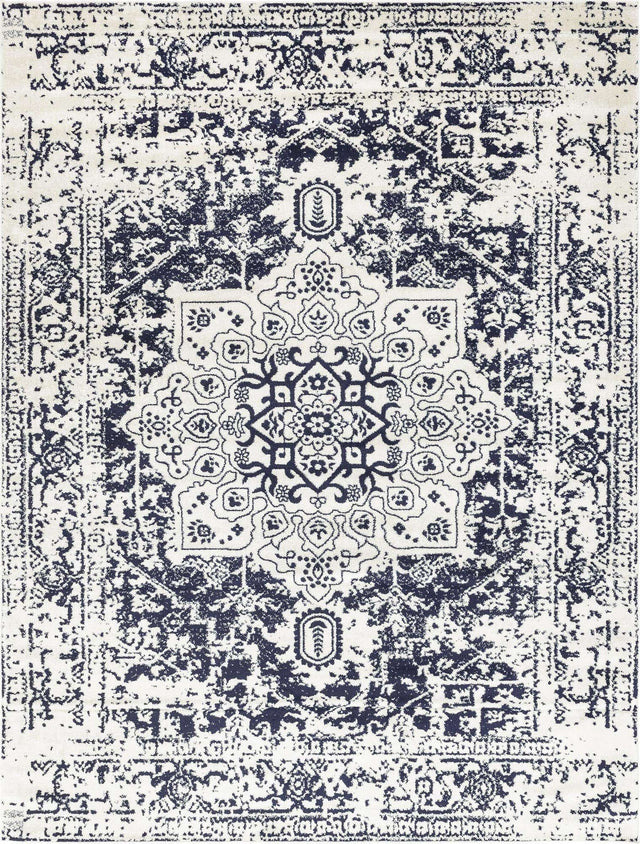 Blue 10' x 13' 1 Richmond Rectangle Area Rug Vintage Distressed Look Traditional Design Carpet for Unique Home Interior Design for Sale at Rug Engine