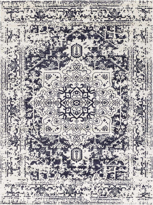 Blue 9' x 12' Richmond Rectangle Area Rug Vintage Distressed Look Traditional Design Carpet for Unique Home Interior Design for Sale at Rug Engine