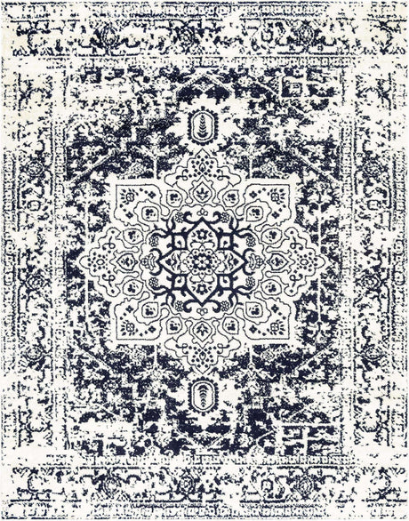 Blue 7' 10 x 10' Richmond Rectangle Area Rug Vintage Distressed Look Traditional Design Carpet for Unique Home Interior Design for Sale at Rug Engine