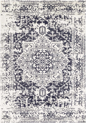 Blue 7' 1 x 10' Richmond Rectangle Area Rug Vintage Distressed Look Traditional Design Carpet for Unique Home Interior Design for Sale at Rug Engine