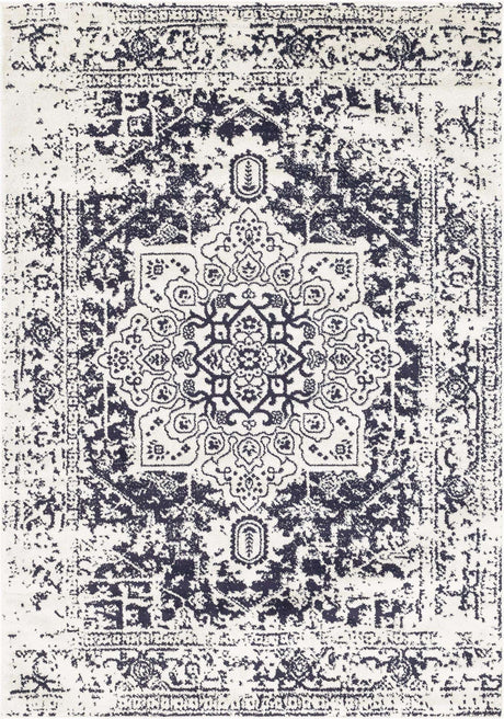 Blue 7' 1 x 10' Richmond Rectangle Area Rug Vintage Distressed Look Traditional Design Carpet for Unique Home Interior Design for Sale at Rug Engine