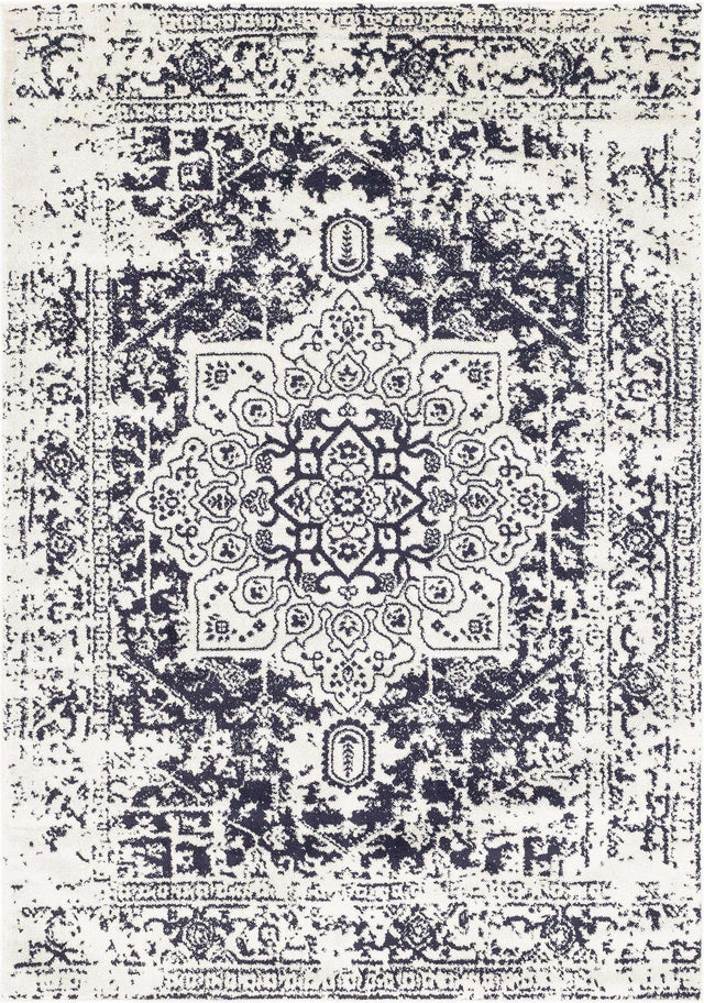 Blue 7' 1 x 10' Richmond Rectangle Area Rug Vintage Distressed Look Traditional Design Carpet for Unique Home Interior Design for Sale at Rug Engine