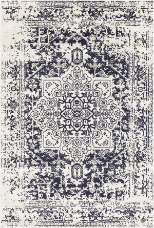 Blue 6' 1 x 9' Richmond Rectangle Area Rug Vintage Distressed Look Traditional Design Carpet for Unique Home Interior Design for Sale at Rug Engine