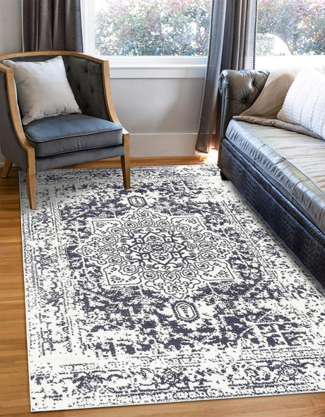 Blue 3' 1 x 5' 3 Richmond Rectangle Area Rug Vintage Distressed Look Traditional Design Carpet for Unique Home Interior Design for Sale at Rug Engine