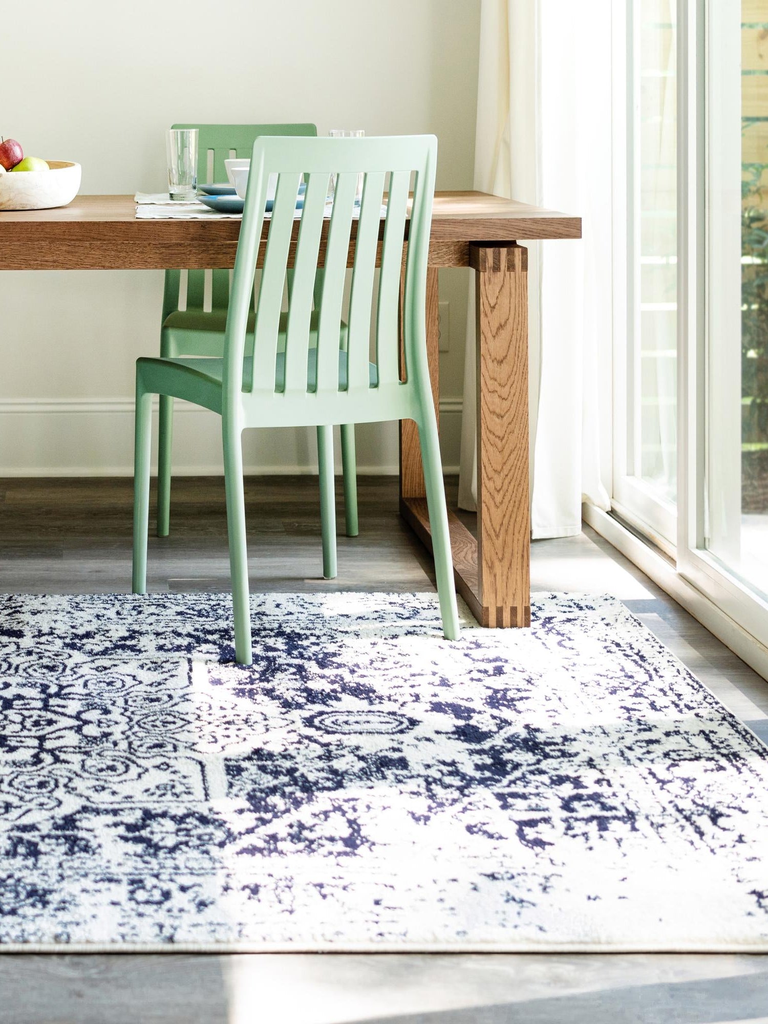 Blue 7' 1 x 10' Richmond Rectangle Area Rug Vintage Distressed Look Traditional Design Carpet for Unique Home Interior Design for Sale at Rug Engine