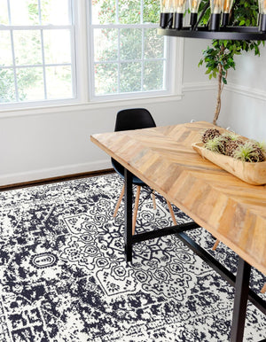 Blue 9' x 12' Richmond Rectangle Area Rug Vintage Distressed Look Traditional Design Carpet for Unique Home Interior Design for Sale at Rug Engine