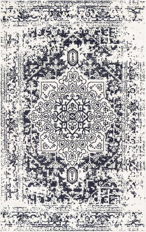 Blue 5' 3 x 8' Richmond Rectangle Area Rug Vintage Distressed Look Traditional Design Carpet for Unique Home Interior Design for Sale at Rug Engine