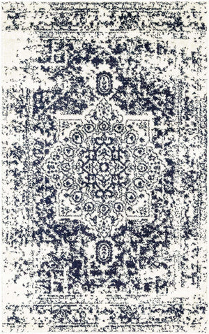 Blue 3' 1 x 5' 3 Richmond Rectangle Area Rug Vintage Distressed Look Traditional Design Carpet for Unique Home Interior Design for Sale at Rug Engine