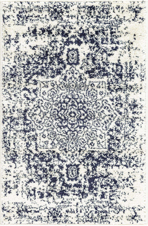 Blue 2' x 3' 1 Richmond Rectangle Area Rug Vintage Distressed Look Traditional Design Carpet for Unique Home Interior Design for Sale at Rug Engine