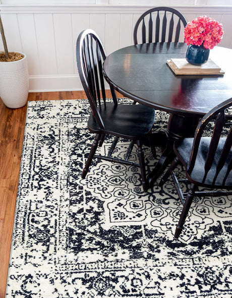 Blue 5' 3 x 5' 3 Richmond Square Area Rug Vintage Distressed Look Traditional Design Carpet for Unique Home Interior Design for Sale at Rug Engine
