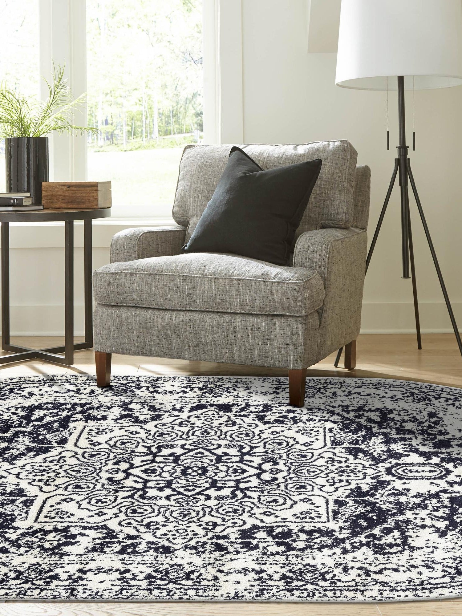 Blue 3' 1 x 5' 3 Richmond Oval Area Rug Vintage Distressed Look Traditional Design Carpet for Unique Home Interior Design for Sale at Rug Engine