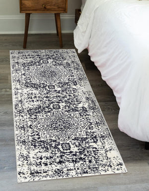 Blue 2' x 6' 1 Richmond Runner Area Rug Vintage Distressed Look Traditional Design Carpet for Unique Home Interior Design for Sale at Rug Engine