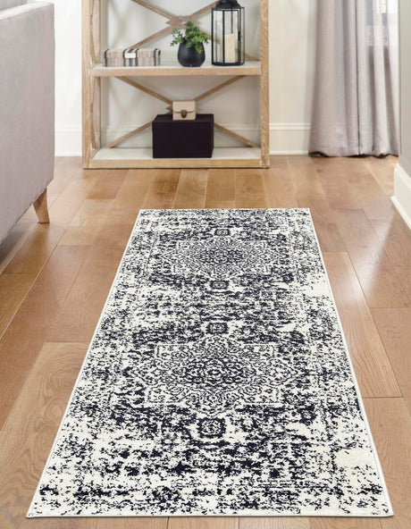 Blue 2' 7 x 12' Richmond Runner Area Rug Vintage Distressed Look Traditional Design Carpet for Unique Home Interior Design for Sale at Rug Engine