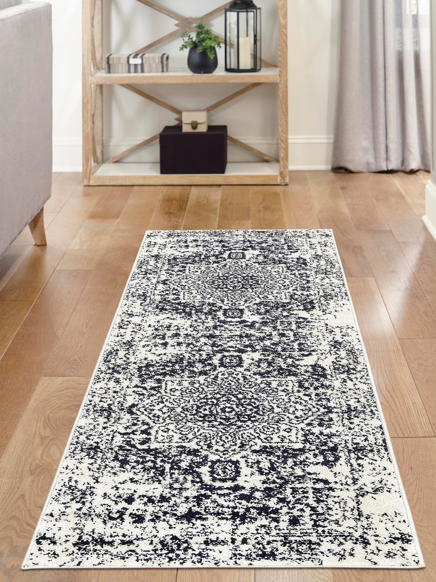 Blue 2' x 6' 1 Richmond Runner Area Rug Vintage Distressed Look Traditional Design Carpet for Unique Home Interior Design for Sale at Rug Engine