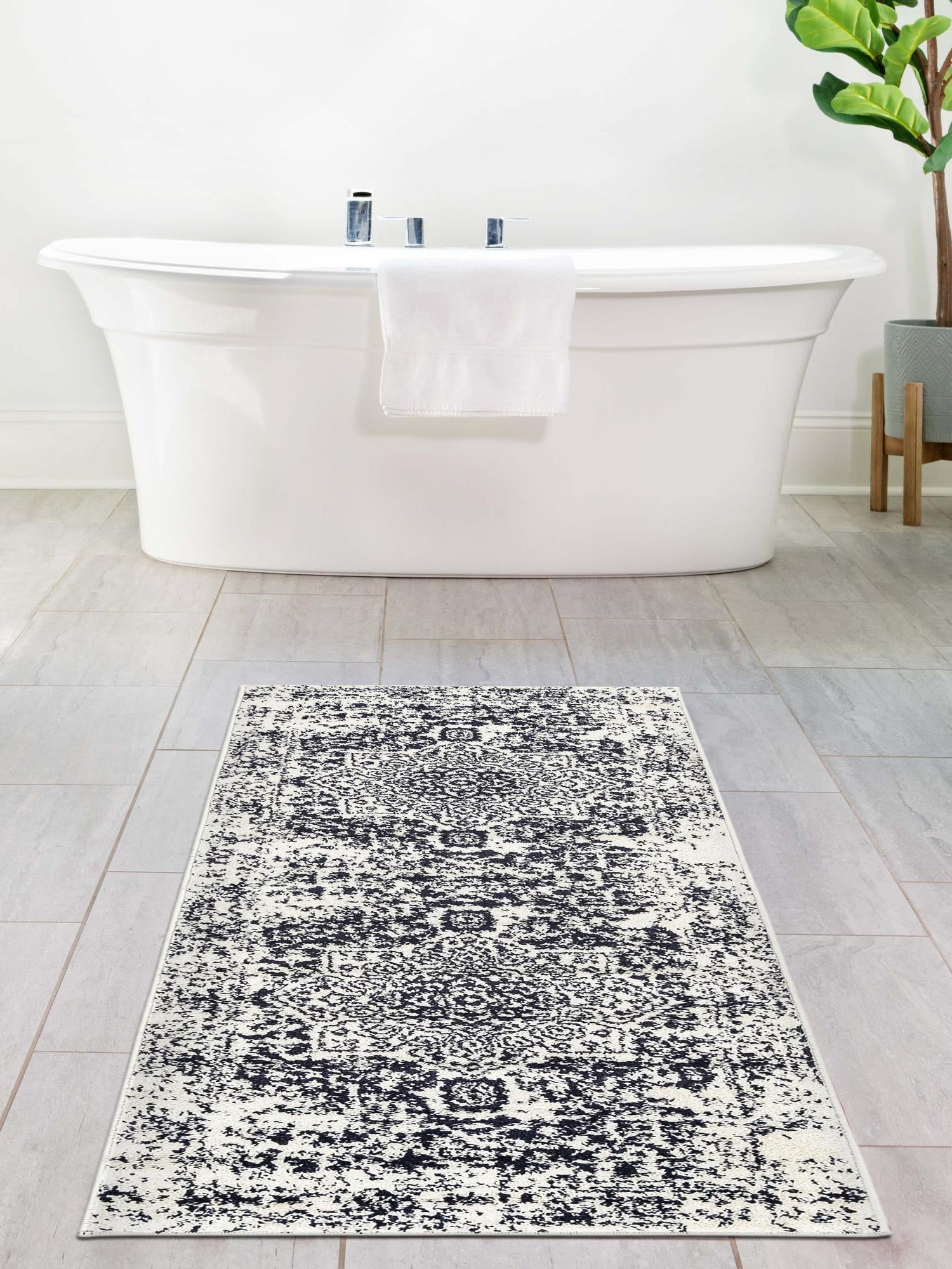 Blue 2' x 6' 1 Richmond Runner Area Rug Vintage Distressed Look Traditional Design Carpet for Unique Home Interior Design for Sale at Rug Engine