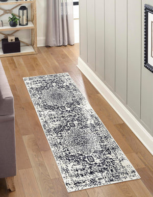 Blue 2' x 6' 1 Richmond Runner Area Rug Vintage Distressed Look Traditional Design Carpet for Unique Home Interior Design for Sale at Rug Engine