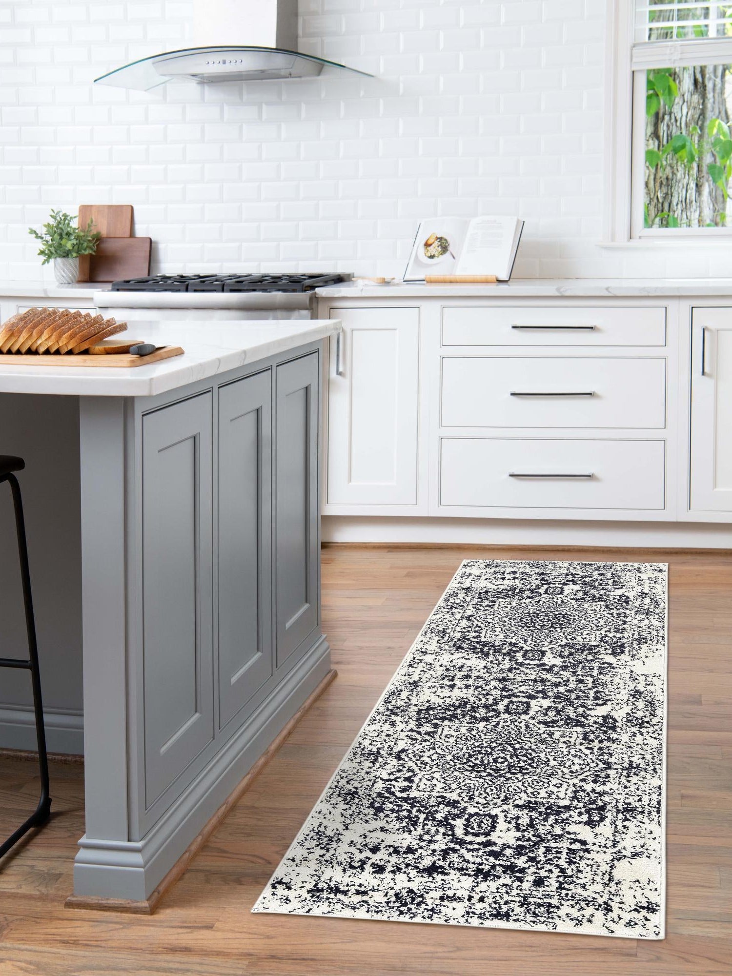 Blue 2' x 6' 1 Richmond Runner Area Rug Vintage Distressed Look Traditional Design Carpet for Unique Home Interior Design for Sale at Rug Engine