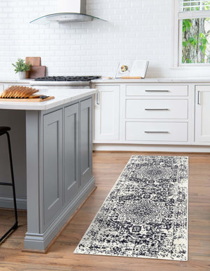 Blue 2' x 6' 1 Richmond Runner Area Rug Vintage Distressed Look Traditional Design Carpet for Unique Home Interior Design for Sale at Rug Engine