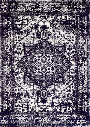 Navy Blue 10' x 14' 1 Richmond Rectangle Area Rug Vintage Distressed Look Traditional Design Carpet for Unique Home Interior Design for Sale at Rug Engine