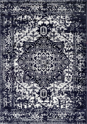 Navy Blue 7' 1 x 10' Richmond Rectangle Area Rug Vintage Distressed Look Traditional Design Carpet for Unique Home Interior Design for Sale at Rug Engine