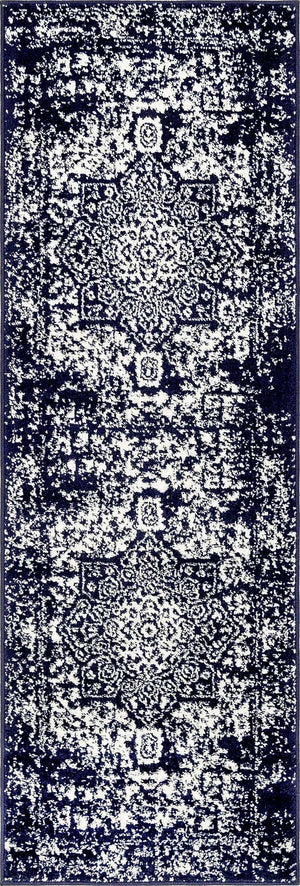 Navy Blue 2' x 6' 1 Richmond Runner Area Rug Vintage Distressed Look Traditional Design Carpet for Unique Home Interior Design for Sale at Rug Engine