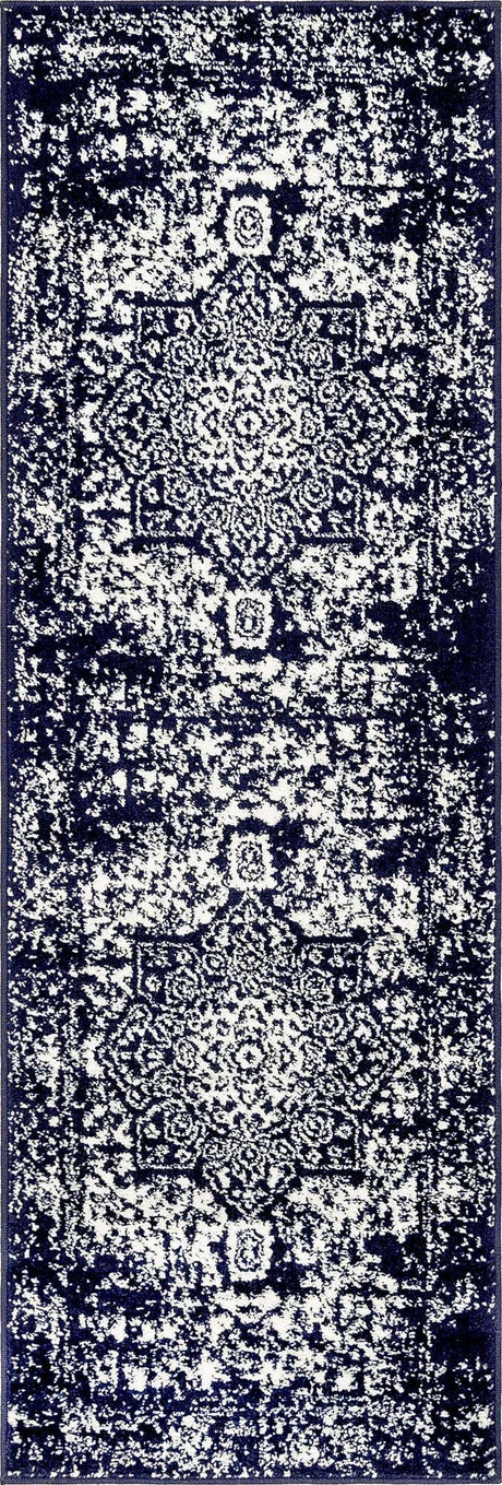 Navy Blue 2' x 6' 1 Richmond Runner Area Rug Vintage Distressed Look Traditional Design Carpet for Unique Home Interior Design for Sale at Rug Engine