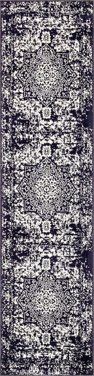 Navy Blue 2' x 8' Richmond Runner Area Rug Vintage Distressed Look Traditional Design Carpet for Unique Home Interior Design for Sale at Rug Engine