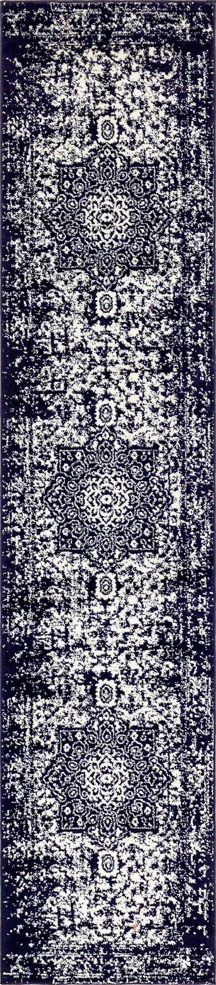 Navy Blue 2' 7 x 12' Richmond Runner Area Rug Vintage Distressed Look Traditional Design Carpet for Unique Home Interior Design for Sale at Rug Engine