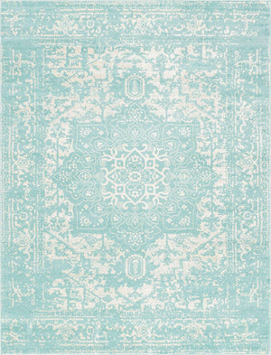 Aqua 10' x 13' 1 Richmond Rectangle Area Rug Vintage Distressed Look Traditional Design Carpet for Unique Home Interior Design for Sale at Rug Engine