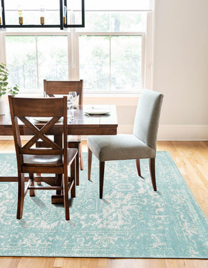 Aqua 3' 1 x 5' 3 Richmond Rectangle Area Rug Vintage Distressed Look Traditional Design Carpet for Unique Home Interior Design for Sale at Rug Engine