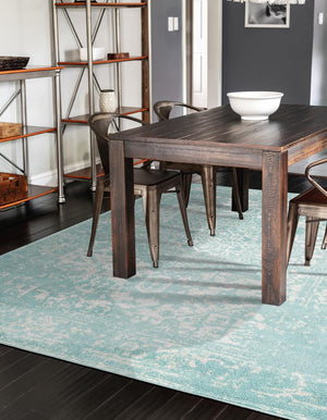 Aqua 2' x 3' 1 Richmond Rectangle Area Rug Vintage Distressed Look Traditional Design Carpet for Unique Home Interior Design for Sale at Rug Engine