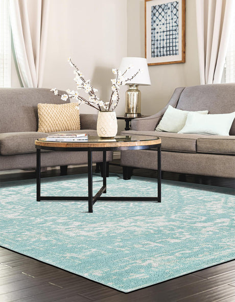 Aqua 3' 1 x 5' 3 Richmond Rectangle Area Rug Vintage Distressed Look Traditional Design Carpet for Unique Home Interior Design for Sale at Rug Engine