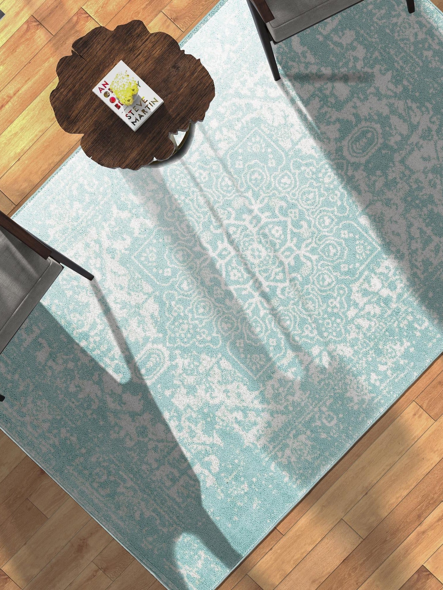 Aqua 3' 1 x 5' 3 Richmond Rectangle Area Rug Vintage Distressed Look Traditional Design Carpet for Unique Home Interior Design for Sale at Rug Engine