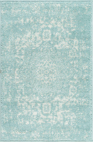 Aqua 2' x 3' 1 Richmond Rectangle Area Rug Vintage Distressed Look Traditional Design Carpet for Unique Home Interior Design for Sale at Rug Engine